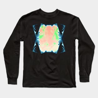 Grunge Glitch Fusion - Abstract Neon Art with a Futuristic Touch Long Sleeve T-Shirt